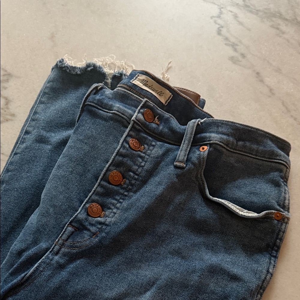 Madewell High Rise Skinny Jeans with Button Front